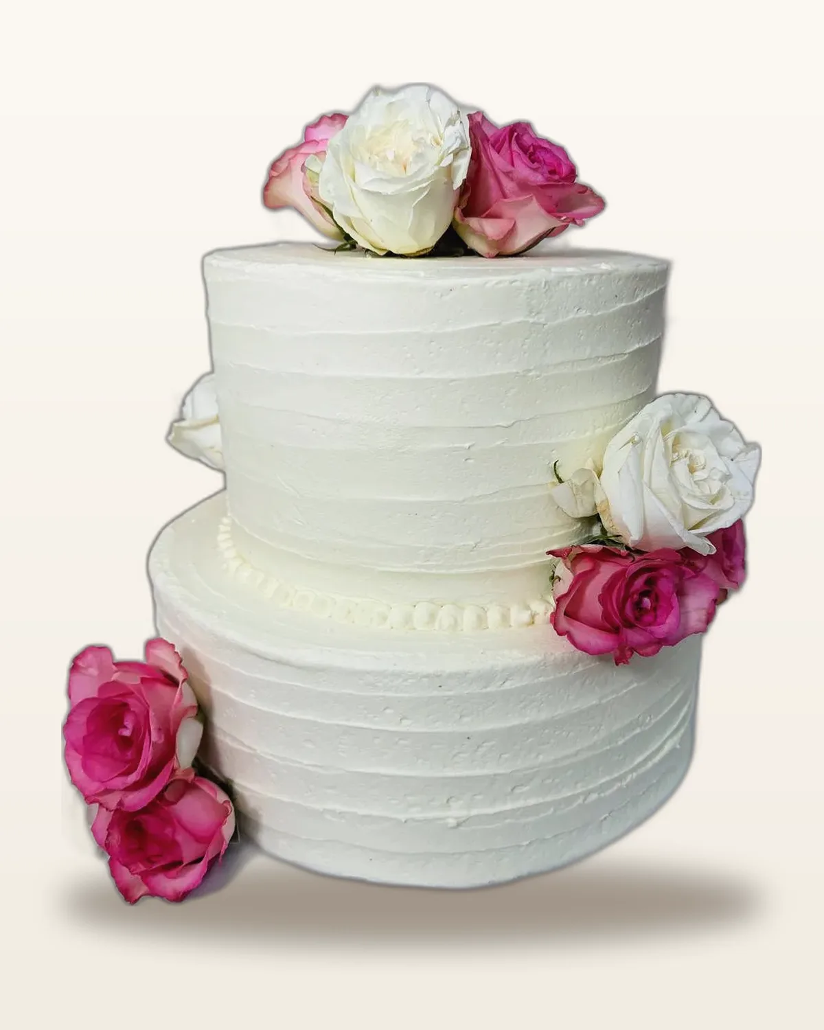 Elegant tiered wedding cake by The Cake Pantry, Fishers Indiana — design 1