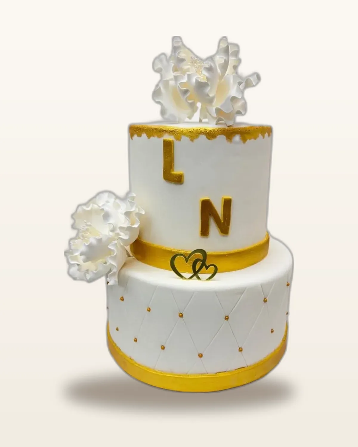 Elegant tiered wedding cake by The Cake Pantry, Fishers Indiana — design 9